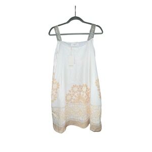 Commense Sleeveless Dress - White with Floral Print - XS‎